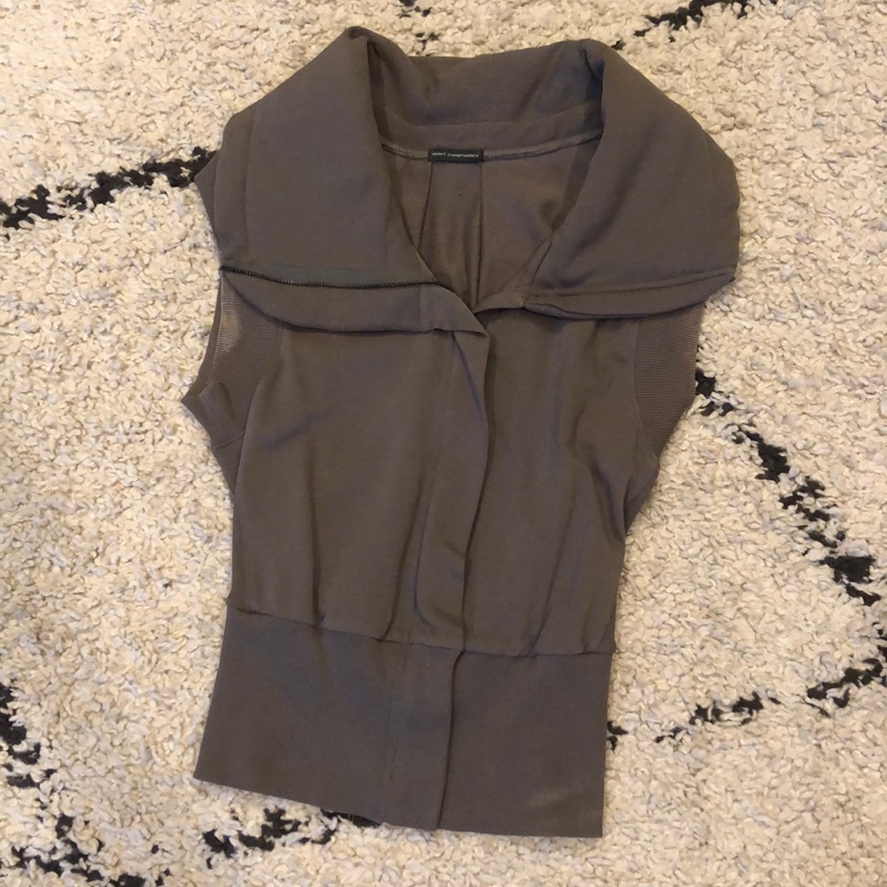 Herff Christiansen zippered sweatshirt vest